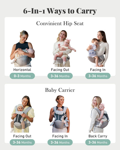 SnuggleNest™ 6-in-1 Ergonomic Baby Carrier