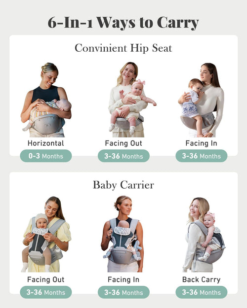 SnuggleNest™ 6-in-1 Ergonomic Baby Carrier